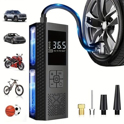 Compresseur Air Portable Sans Fil 150PSI LED Manomètre - Gonflage 3X Plus Rapide USB Rechargeable - Idéal pour Conducteurs & Cyclistes