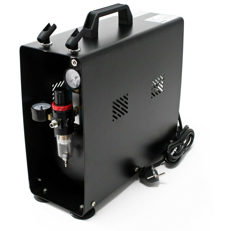 Compresseur aérographe bicylindre avec réservoir