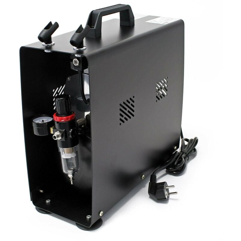 Compresseur aérographe bicylindre avec réservoir