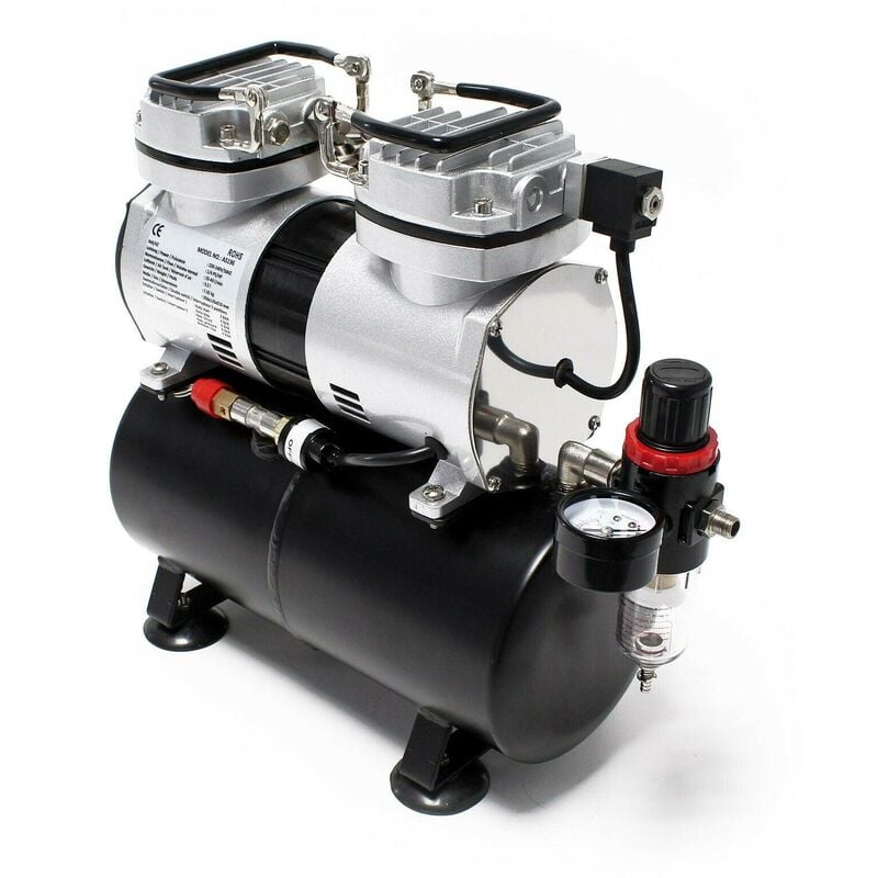 Helloshop26 - Compresseur aérographe bicylindre avec réservoir arrêt automatique