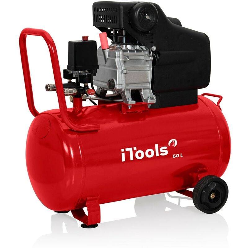 Itools - Compresseur d'air à huile 50L 8 bar 115 psi 2CV 1.5KW Débit d'air : 206 L/min