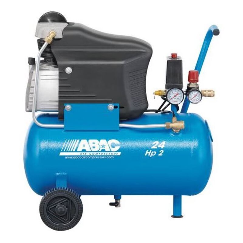 Compresseur d'Air à Piston Lubrifié Mobile 24L Abac L20 2CV 10 bar Monophasé - 1129100021