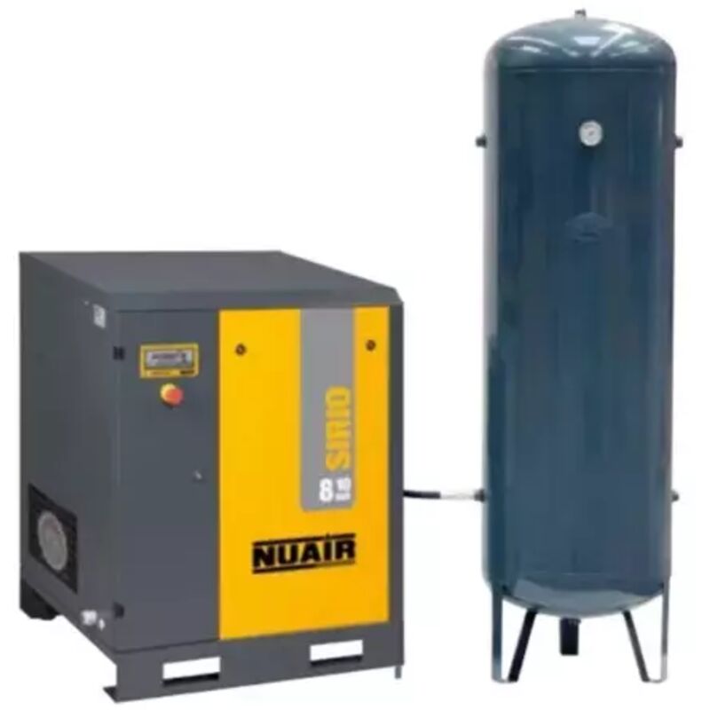 Nu Air - Compresseur d'air à vis entrainement par courroie 500 litres 8 bar 10 cv