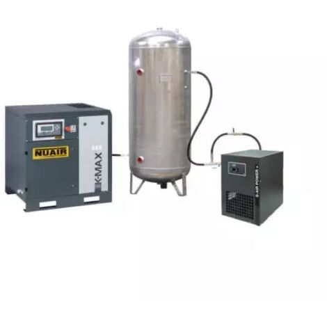 Compresseur d'air à vis + sécheur et cuve galvanisée 7,5 CV 500 L NUAIR
