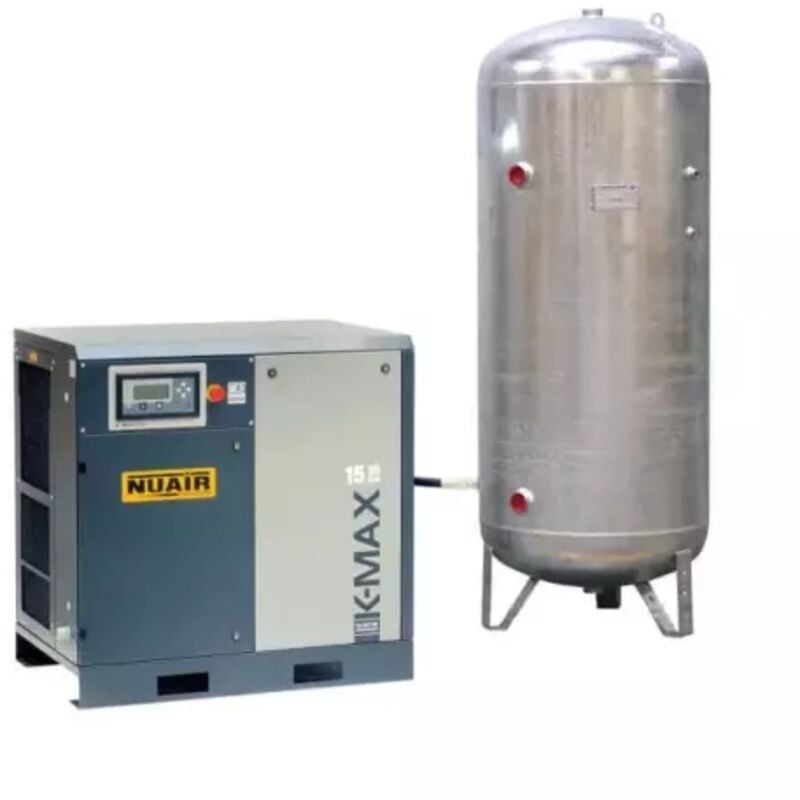 Nu Air - Compresseur d'air à vis silencieux 20 cv 500 l 10 bar cuve galvanisée nuair
