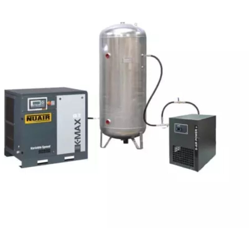 Nu Air - Compresseur à vis vitesse variable sécheur et cuve 500 l 20 cv nuair
