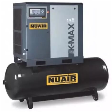 Compresseur d'air à vis silencieux avec sécheur 270 litres 7,5 CV NUAIR