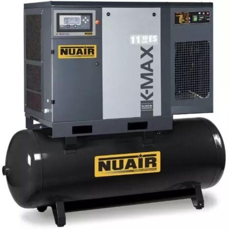Compresseur d'air à vis silencieux avec sécheur intégré 500 litres 15 CV NUAIR