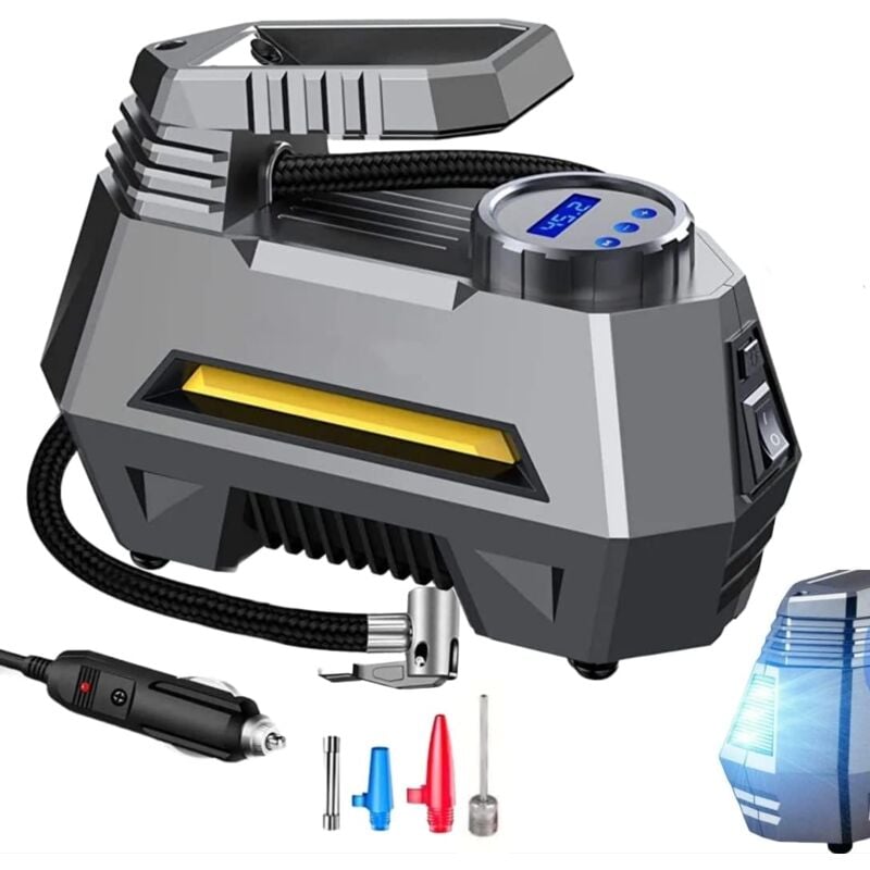 Tonchean - Compresseur d'air de Pompe de gonflage de Pneu avec manomètre numérique à écran lcd, compresseur d'air de Voiture Portable avec éclairage