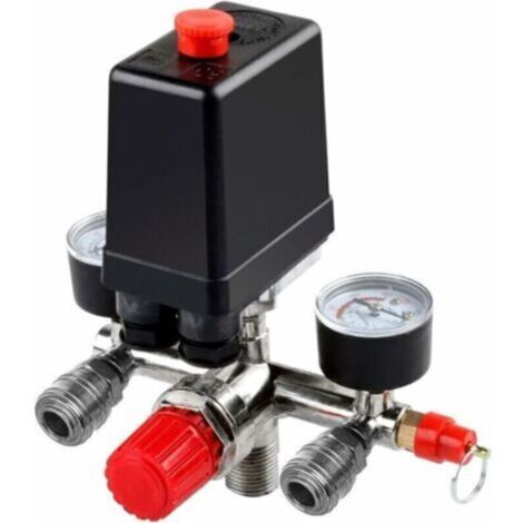 Compresseur d'air Durable Pompe Pressostat avec Vanne Contrôle Régulateurs Jauge