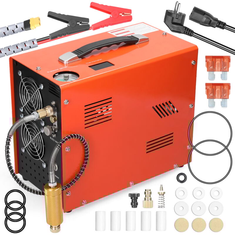 Decdeal - Compresseur d'air électrique haute pression 4500 psi avec baromètre Compresseur d'air à arrêt automatique intelligent Compresseur d'air