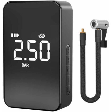 Compresseur d'air, gonfleur de pneu de voiture enfichable filaire, pompe à vélo, 5 modes de gonflage, affichage numérique, écran LCD numérique, lumière LED et port USB, adapté aux motos, scooters, voi