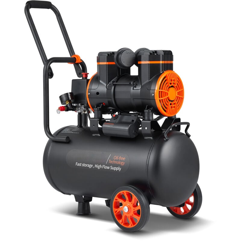 Compresseur d'air Mophorn 6.3 Gallon, 2HP, 3.35 cfm @ 90 psi, sans huile, Max 116 psi, 70 dB ultra silencieux pour la réparation automobile, le