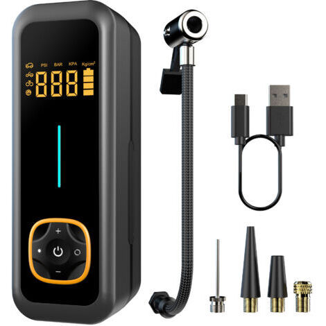Compresseur d'air numérique pour voiture Orange, 1 unité 10 000 mAh résistant aux températures élevées, compact, mini et portable