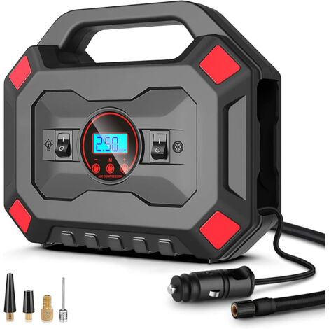 Compresseur d'air portable 12 V 120 W pour voiture, compresseur d'air numérique portable 120 PSI 30 L/min pour pneus électriques