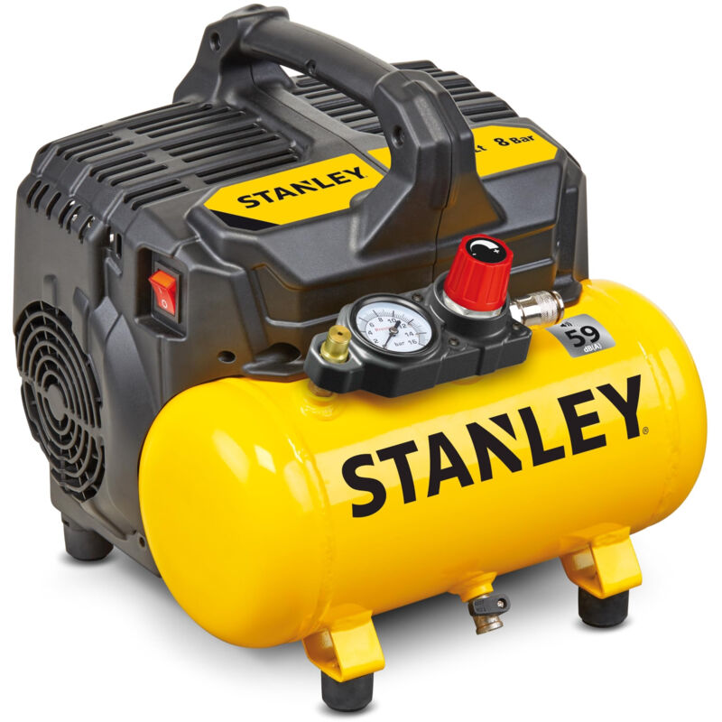 Stanley - Compresseur silencieux DST100/8/6 59dB 100l/min 8bar cuve 6L