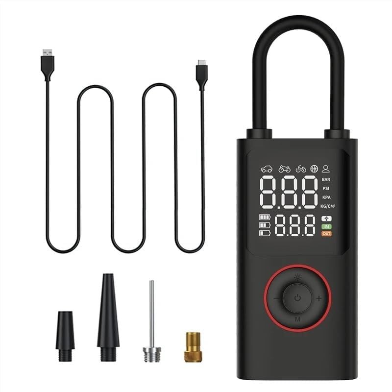 Tonchean - Compresseur d'air portable, gonfleur de pneu de voiture 150 psi 4000 mAh, pompe à air de voiture rechargeable à double usage pour