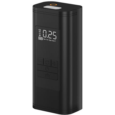 Compresseur d'air portable - Gonfleur de pneu de voiture rapide 45 l/min avec prise en charge de la batterie externe, éclairage LED, batterie 6000 mAh, 4 modes, idéal pour voitures, vélos, motos et