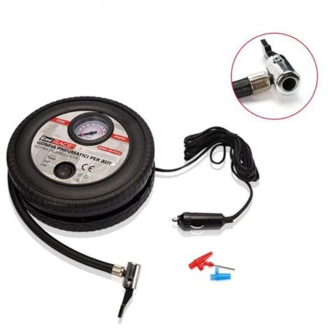 Compresseur d'air portable, gonfleur de pneus 12 V CC, avec manomètre analogique
