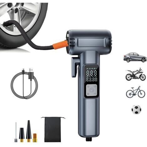 Compresseur d'Air Portable, Gonfleur Pneu Voiture Électrique, Mini Compresseurs d'Air Portatifs Avec Affichage Led De La Pression Des Pneus, Lève-Vitre