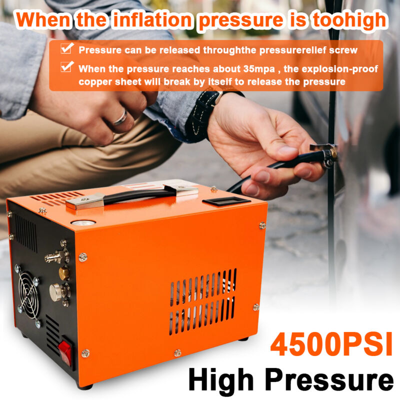 Kkmoon - Compresseur d'Air Portable Intelligent 4500 psi - Affichage led, Ventilateur de Refroidissement, Pompe à Air pour Pneus de Voiture et Usage