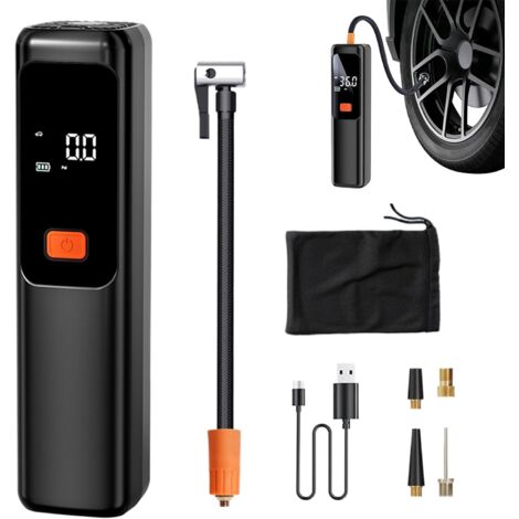 Compresseur d'air Portable - Petit Compresseur de Pneux avec Manomètre -