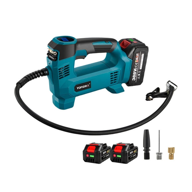 Gonfleur sans fil 18V compresseur avec 3 soupapes - Avec 2 batterie et 1 chargeur