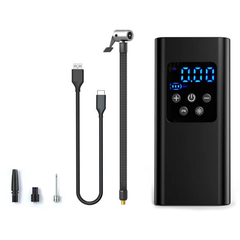 Lifcausal - Compresseur d'air portable pour pneus de voiture, 4000 mAh et 150 psi, pompe à air pour pneus de voiture, pompe à pneu avec lumière led