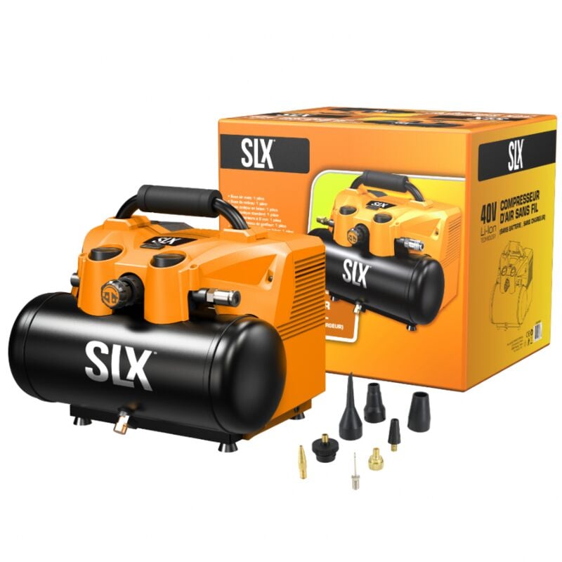 Silex - Compresseur d'air portatif 6L sur batterie 40V slx® - 8 bar max +2 batteries lithium 4 ah
