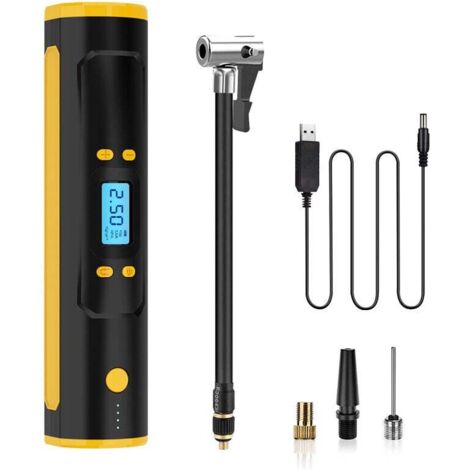 Compresseur d'air portatif de gonfleur de pneu, gonflage rapide de 150 PSI et sans fil, pompe à air pour pneus de voiture avec batterie rechargeable de 6000 mAh, pompe à vélo pour voiture, vélo, motos