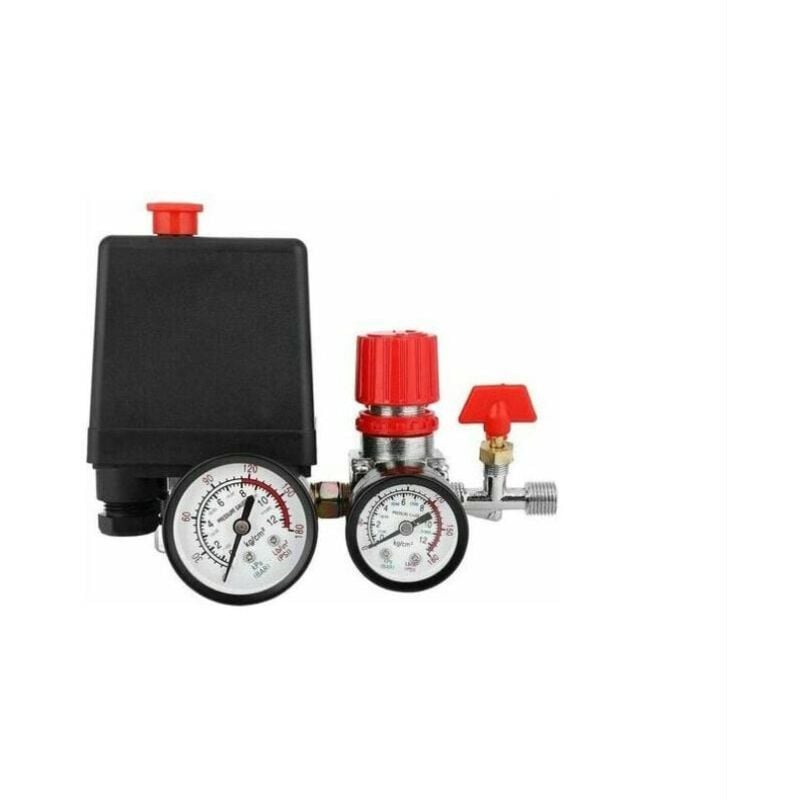 Fitags - Compresseur d'air pressostat valve pressostat compresseur d'air avec manomètre régulateur