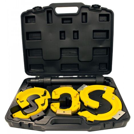 Compresseur de ressorts MacPherson professionnel – Force de pression max 1 T – Mâchoires interchangeables Ø 80-195 mm – Mallette incluse – Kroftools