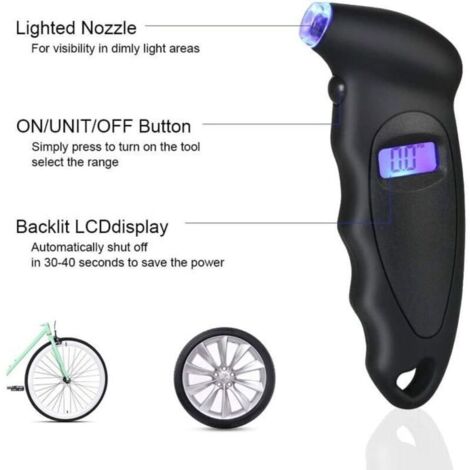Compresseur de voiture 12 V Compresseur de gonflage de pneu de pompe à air de voiture portable 150 PSI avec écran LCD, lumières
