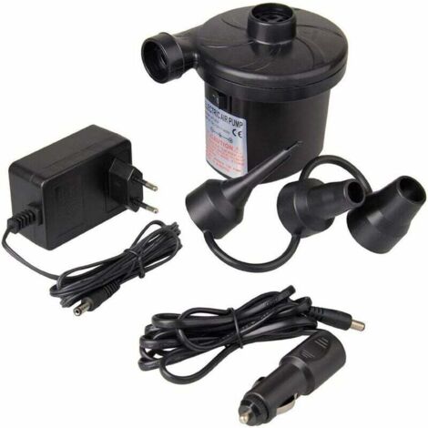 Compresseur gonfleur électrique DC12V/AC 230V – 3 buses pour matelas, coussins, anneaux de natation – Débit rapide, léger 350g - 230V-50Hz