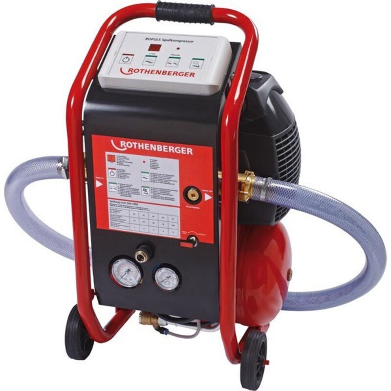 Rothenberger - Compresseur nettoyeur roplus, Volume du réservoir : 10 l, Pression d'eau maxi. 7 bar, Puissance du moteur 230 V/1100 w, Débit maxi. :
