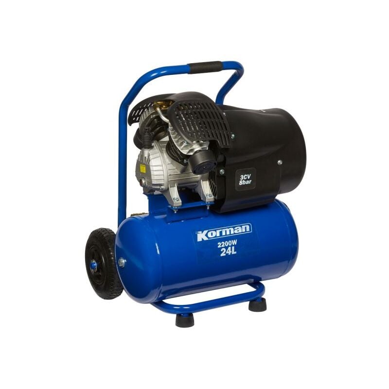 Korman - Compresseur Professionnel Bi-Cylindre en v 3CV 2200W 24L