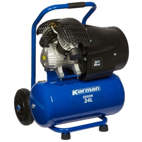 Compresseur Professionnel Bi-Cylindre en V 3CV 2200W 24L KORMAN