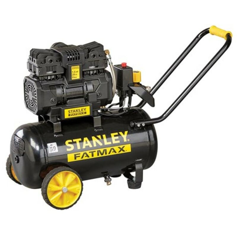 Stanley - Fatmax Compresseur professionnel, compresseur d'air sans huile, compresseur à faible bruit 59 dB(A), horizontal, 1.5 ch, 8 bar, cuve 24 l
