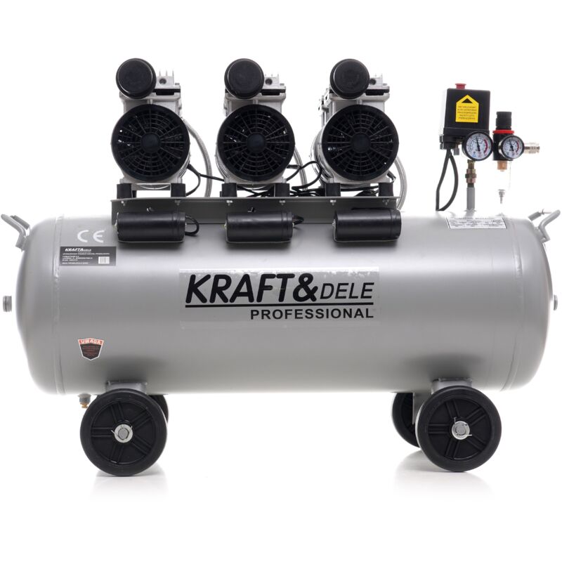 Jardibricodeco - Compresseur Sans Huile 100l 3 x 1500w