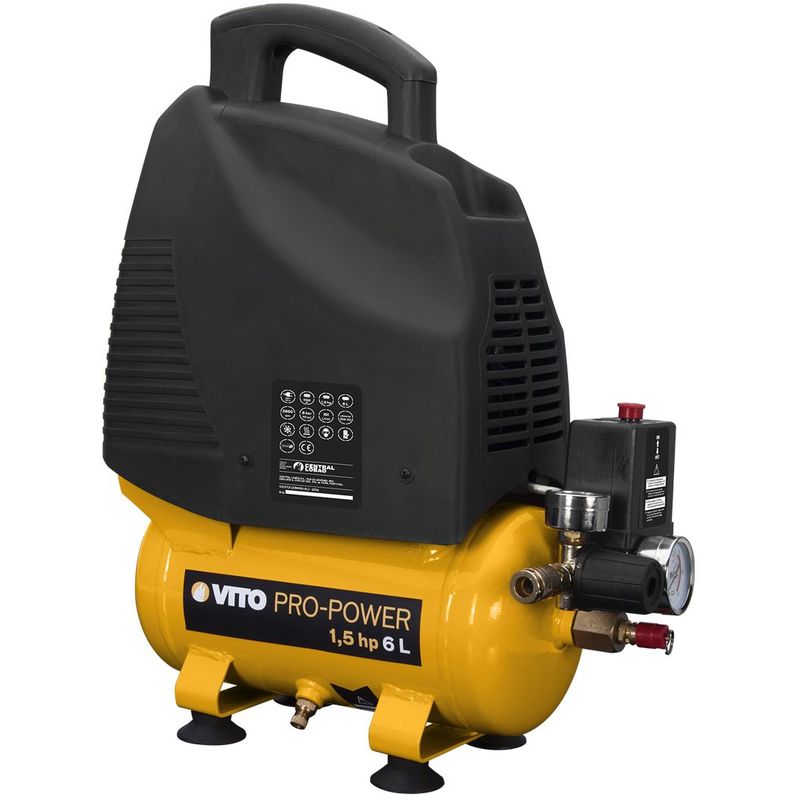 Vito Pro-power - Compresseur sans huile 1.5 cv / 230 v vitopower 1100 w 6 litres