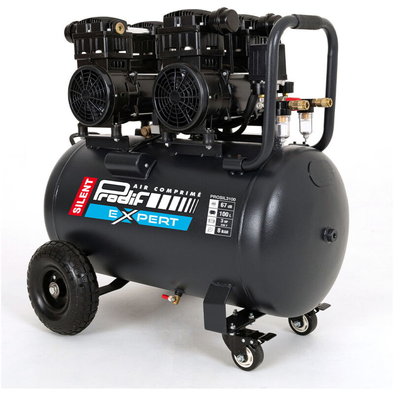 Compresseur silencieux Prodif 100 litres 3 cv 8 bar - PROSIL3100