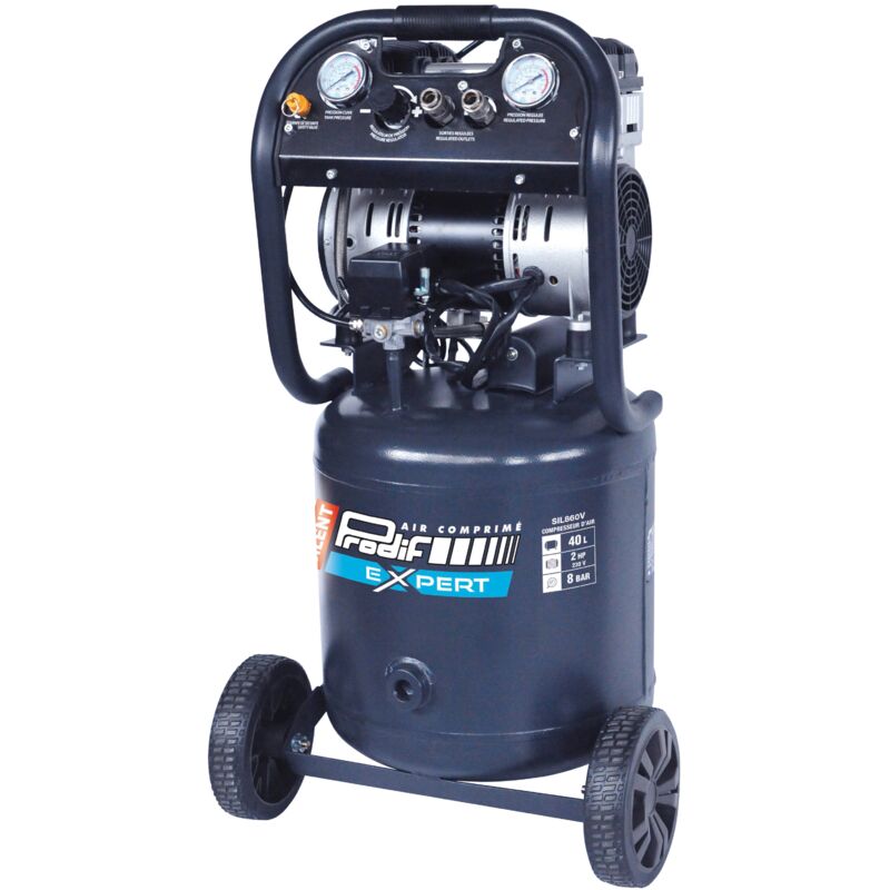 Compresseur vertical silencieux Prodif 40 litres 2 cv 8 bar - SIL860V