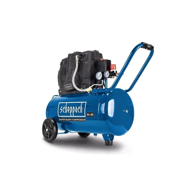 Compresseur Bicylindre Super Silencieux HC51Si - 60 dB(A) - Cuve de 50L - 8bar - Sans huile et faible entretien - Admission d'air 300 l/min - 1500W