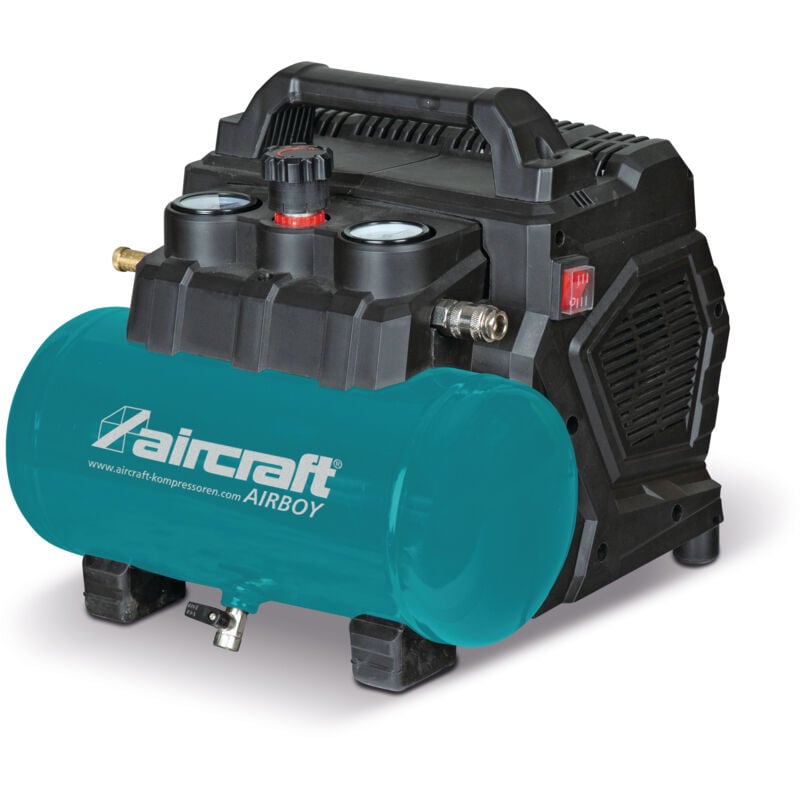 Aircraft - Compresseur silencieux sans huile cuve 6 l 0,9 kW / 1,2 Ch 221 L/min 8 bars 230V airboy sil 221 of e