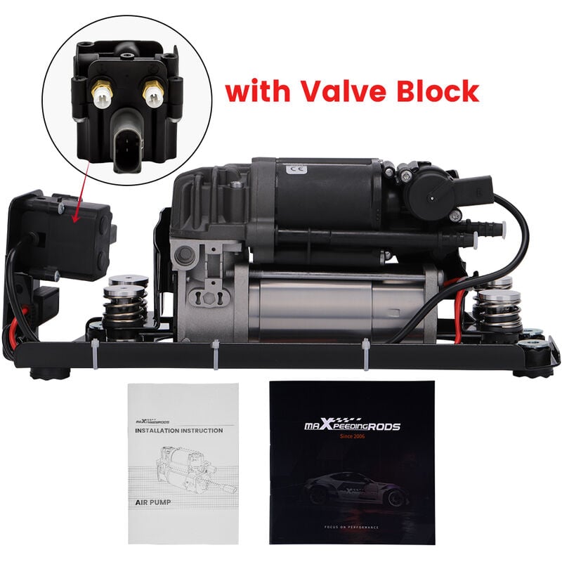 Maxpeedingrods - Compressor Pump with Bracket and Valve Control For bmw 5 7 F01 F02 F03 F07 F11