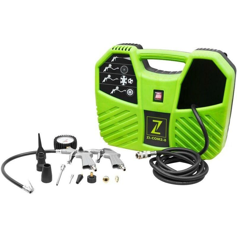 Zipper - Compressore d'aria a valigetta portatile senza olio 230v zi-com2-8