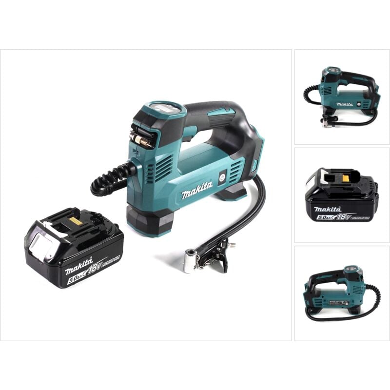 Compressore a batteria Makita DMP 180 T1 18 V 8,3 bar + 1 batteria da 5,0 Ah - senza caricabatterie