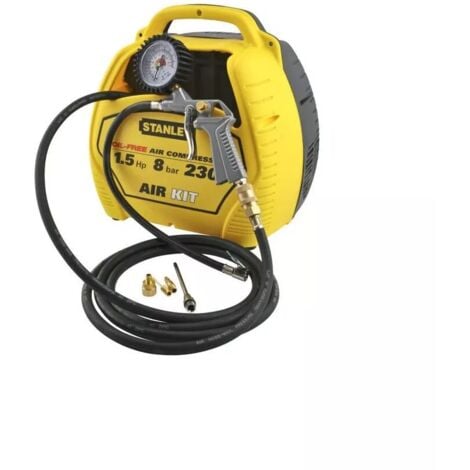 compressore a secco portatile "air kit stanley" oil free 1,5 hp