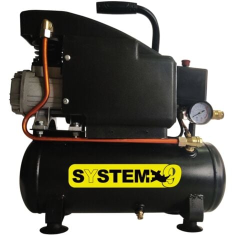 compressore aria portatile lubrificato system+ 6l 1,5hp - cod. sy012