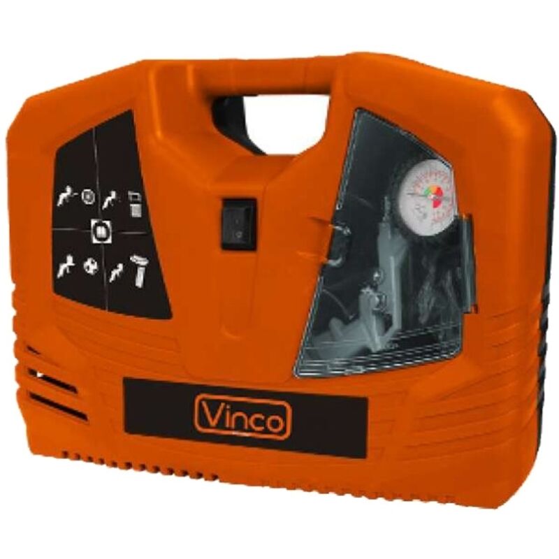 Compressore Aria Portatile Valigetta Vinco 1000 W 1,3 Hp 8 Bar Kit ...